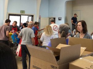 Volunteer at the food pantry
